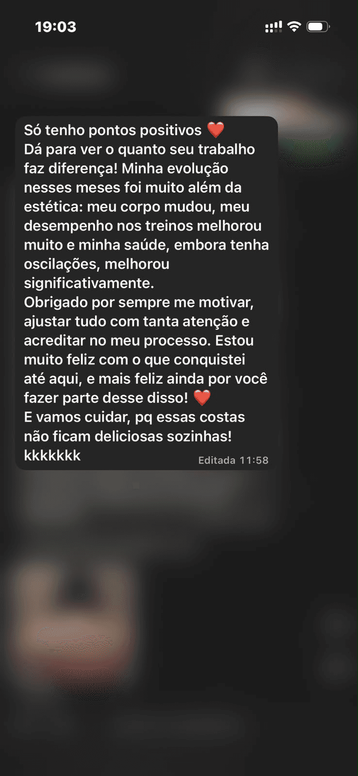 Print de feedback de aluno 7